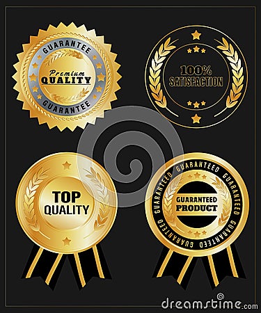 Gold Guarantee Satisfaction Set Vector Illustration