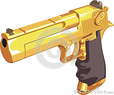 Gold gun Vector Illustration