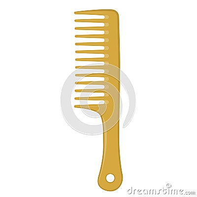 Gold hair comb. Hairdresser equipment.Vector illustration Vector Illustration