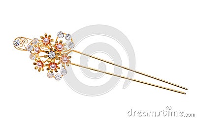 Gold hairpin Stock Photo