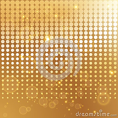 Gold halftone background template Vector Illustration