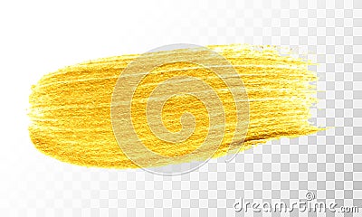 Gold hand drawn paint brush stroke Vector Illustration