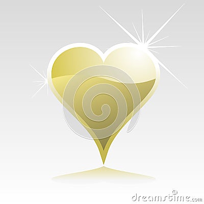 Gold heart Vector Illustration