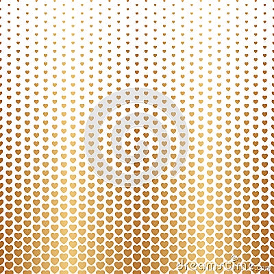 Gold heart seamless pattern. Repeating golden hearts background. Prints design. Repeated contemporary wallpaper. Repeat printed Vector Illustration