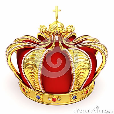 Gold Heraldic Crown Cartoon Illustration