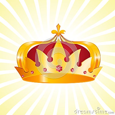 Gold Heraldic Crown Cartoon Illustration