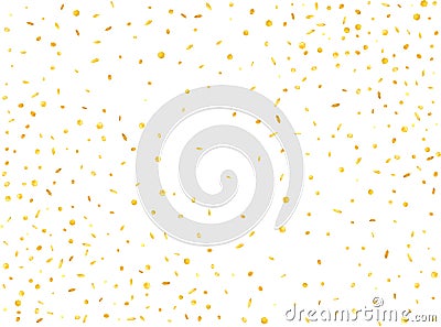 Gold hexagonal 3d confetti concept Cartoon Illustration