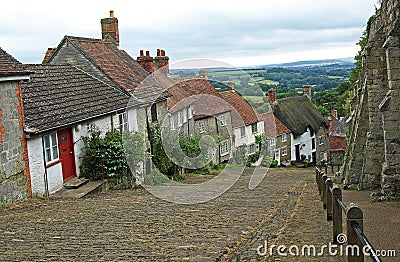 Famous View of Gold Hill Shaftesbury dorset Stock Photo