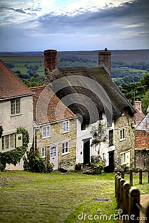 Gold Hill, Shaftesbury Stock Photo