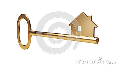 Gold House Key Stock Photo