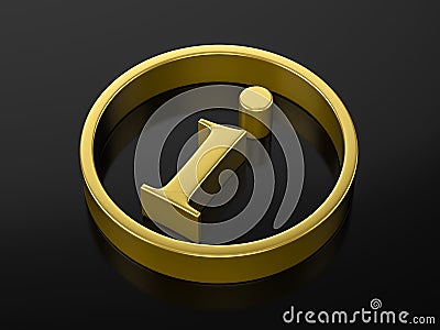 Gold info symbol Cartoon Illustration