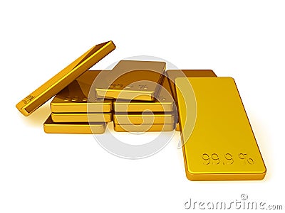 Gold Ingots Stock Photo