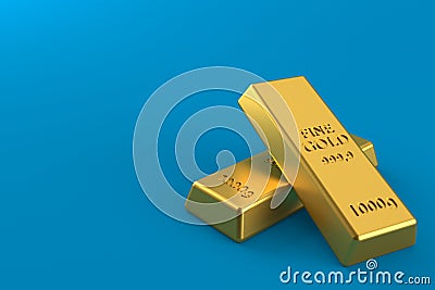 Gold ingots Stock Photo