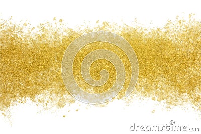 Gold ink watercolor splash abstract or vintage paint background Stock Photo