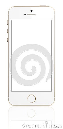Gold iPhone 5s with blank screen Editorial Stock Photo