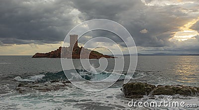 The gold Island in Saint Raphael Stock Photo