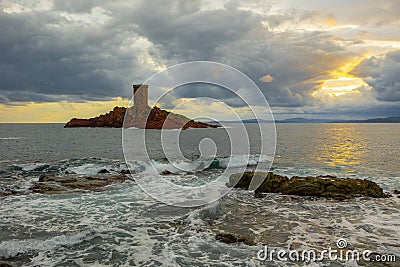The gold Island in Saint Raphael Stock Photo