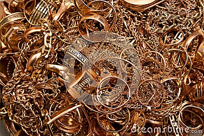 Gold jewelry Stock Photo