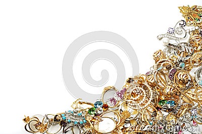 Gold jewelry frame Stock Photo