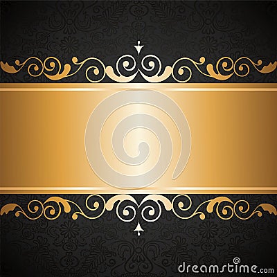 Gold jewelry frame Vector Illustration