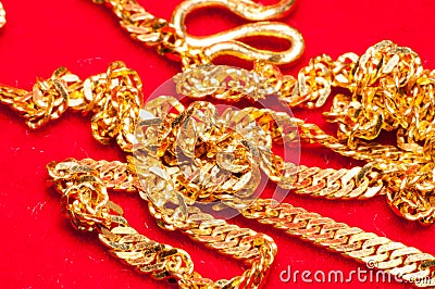 Gold jewelry Stock Photo