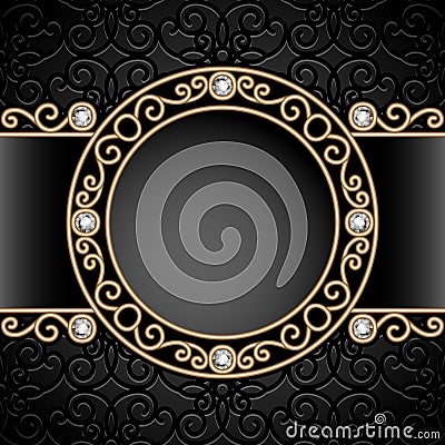 Gold jewelry vignette Vector Illustration