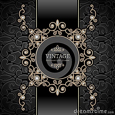 Gold jewelry vignette Vector Illustration