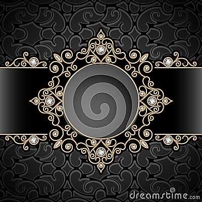 Gold jewelry vignette Vector Illustration