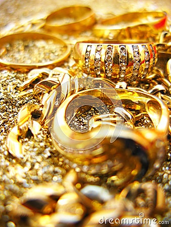 Gold jewels Stock Photo