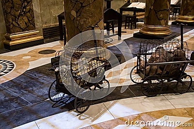 Gold karts in Gringotts Editorial Stock Photo