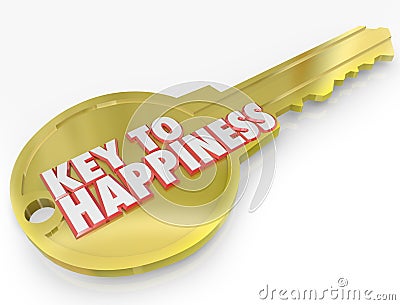 Gold Key to Happiness Golden Secret of Success Stock Photo