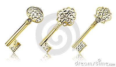 Gold keys Stock Photo