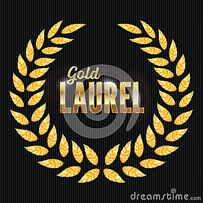 Gold Laurel Vector. Shine Wreath Award Design Vector Illustration