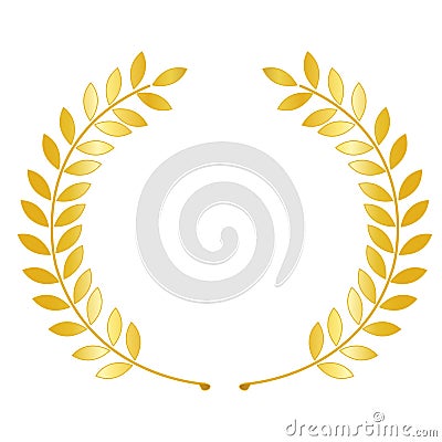 Gold laurel wreath Vector Illustration