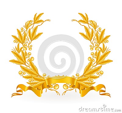 Gold Laurel Wreath Vector Illustration
