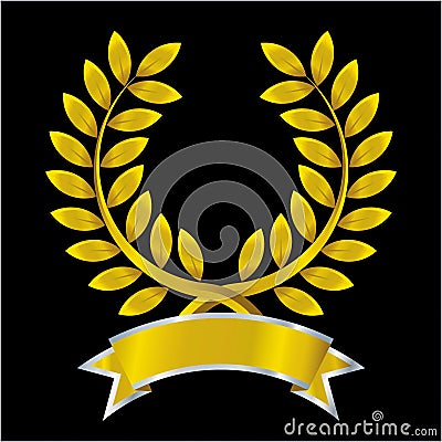 Gold laurel wreath Cartoon Illustration