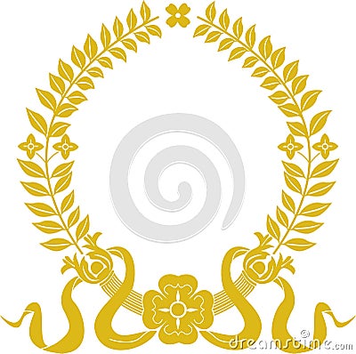 Gold laurel wreath Vector Illustration