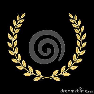 Gold laurel wreath 3 Vector Illustration