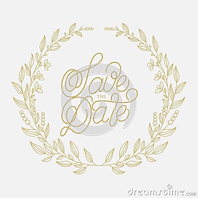 Gold leaf Rope frame on a white background Vector Illustration