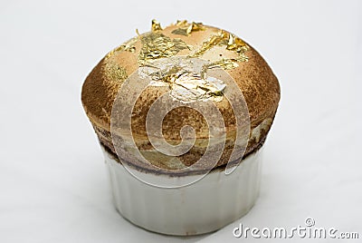 Gold leaf souffle Stock Photo
