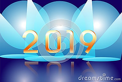 2019 gold lettering Stock Photo