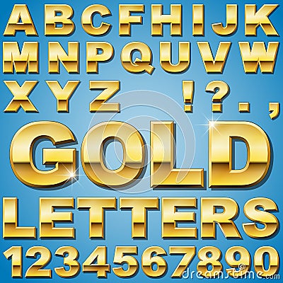 Gold Letters Vector Illustration