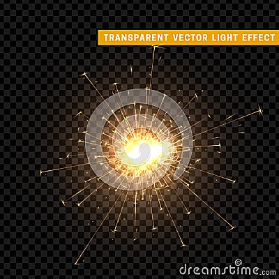 Gold light effect. Vector Illustration