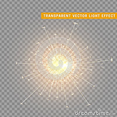 Gold light effect. Vector Illustration