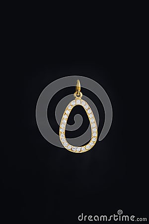 Gold locket frame pendant with diamond Stock Photo