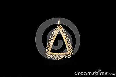 Gold locket frame pendant Stock Photo