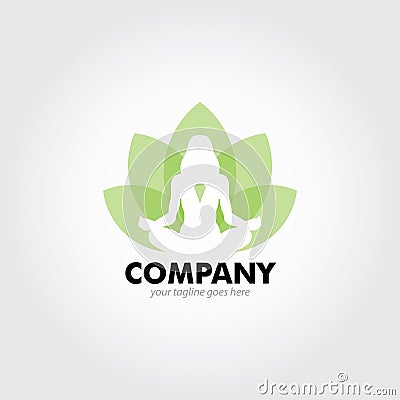 Green Health Lotus Logo Stock Photo