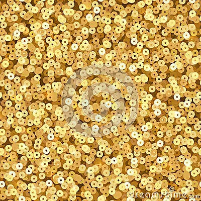 Gold luxury shimmer sequins. Disco party vector seamless texture Vector Illustration