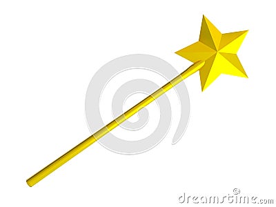 Gold magic wand Stock Photo