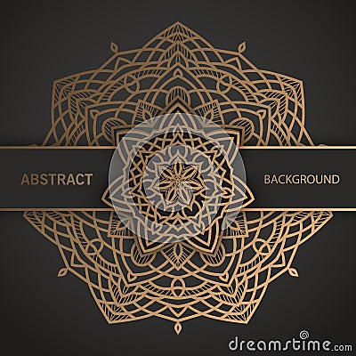 Gold mandala, Beautiful floral Mandalas decorative elements for greeting card background Vector Illustration